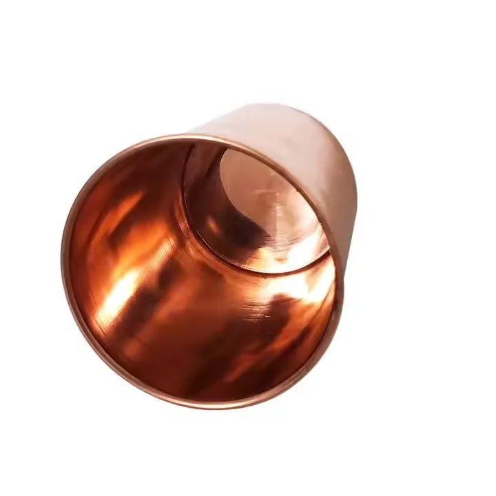 Pure Copper Glass Beer Mug Shiny Mirror Polished Finish 100% Pure Natural Copper Classic Floral Pattern Eco-Friendly Crescent