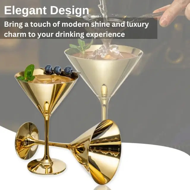 Premium Stainless Steel Rose Gold Martini Glasses