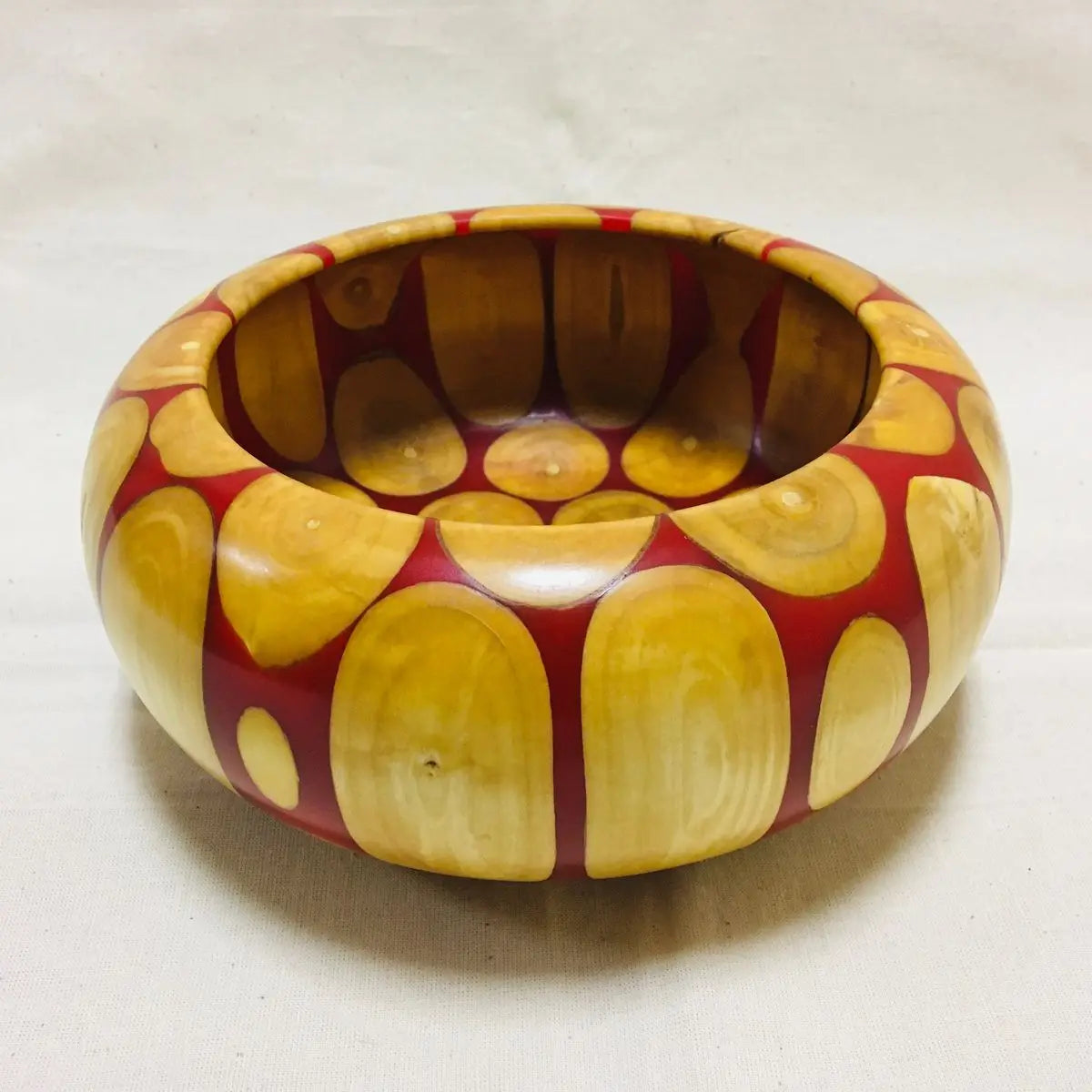 Elegant Resin Craft Wooden Angel Bowl Handmade Web Pattern Rustic Fruit Salad Serving Dish Kitchen Table Home Decor