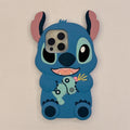 Kawaii 3D Cartoon Stitch Silicone Soft Phone Case for iPhone 15 plus 16 Pro 17 16 15 14 13 12 11 17 Pro Max Cover Shockproof Cas