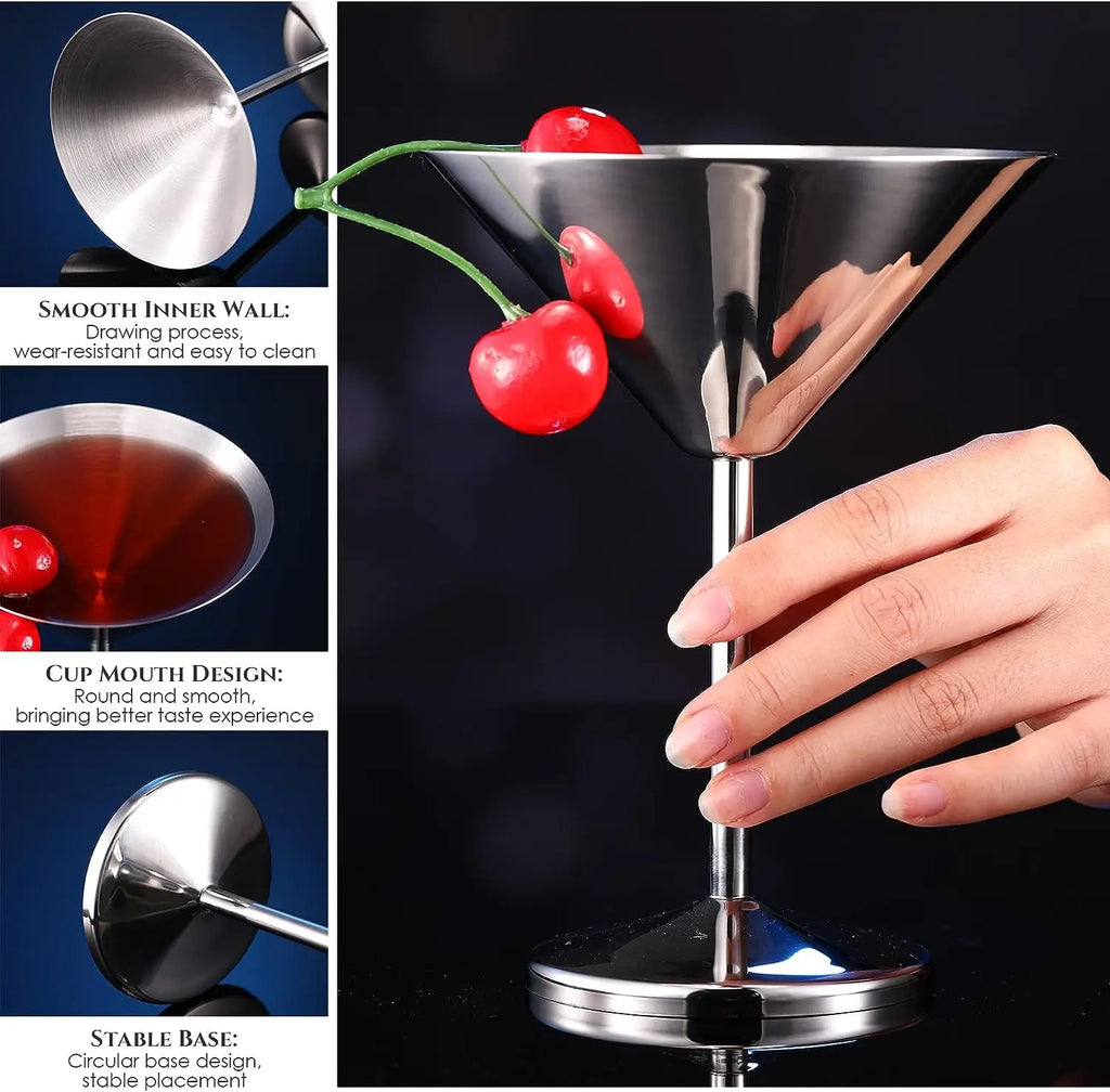 Premium Stainless Steel Rose Gold Martini Glasses