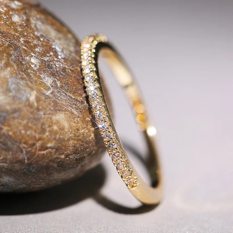 Minimalist Ring For Women Sparkle Accent Versatile Index Finger Fashion Jewelry