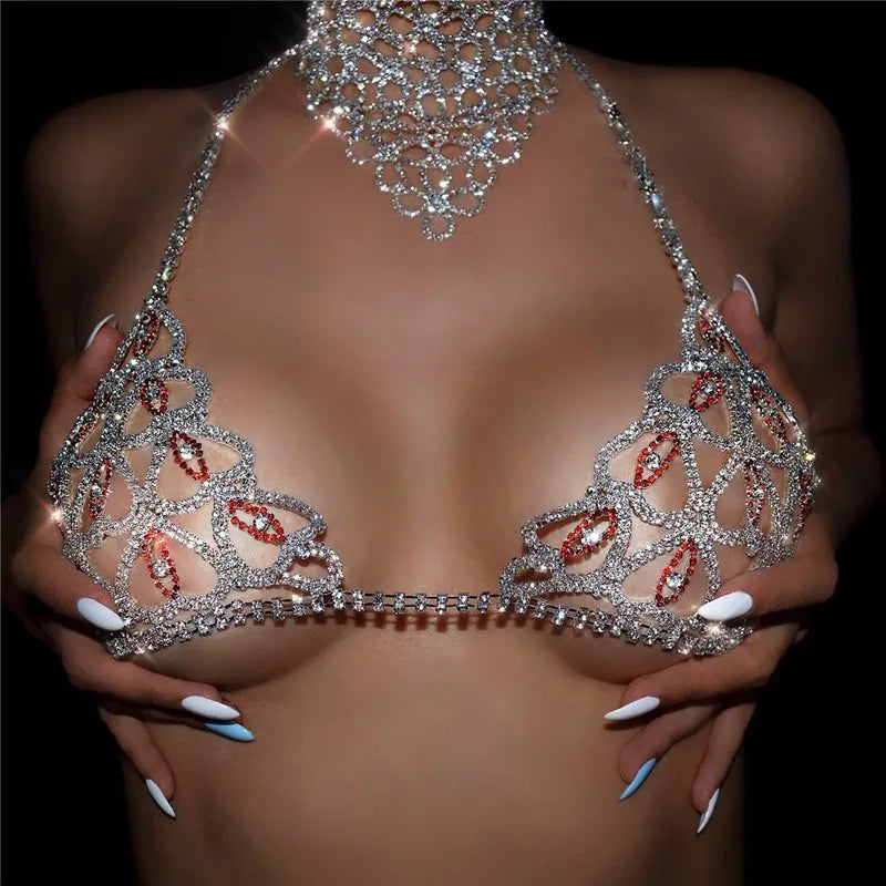 Body Chain Harness for Women Bikini Bra and Thong Set