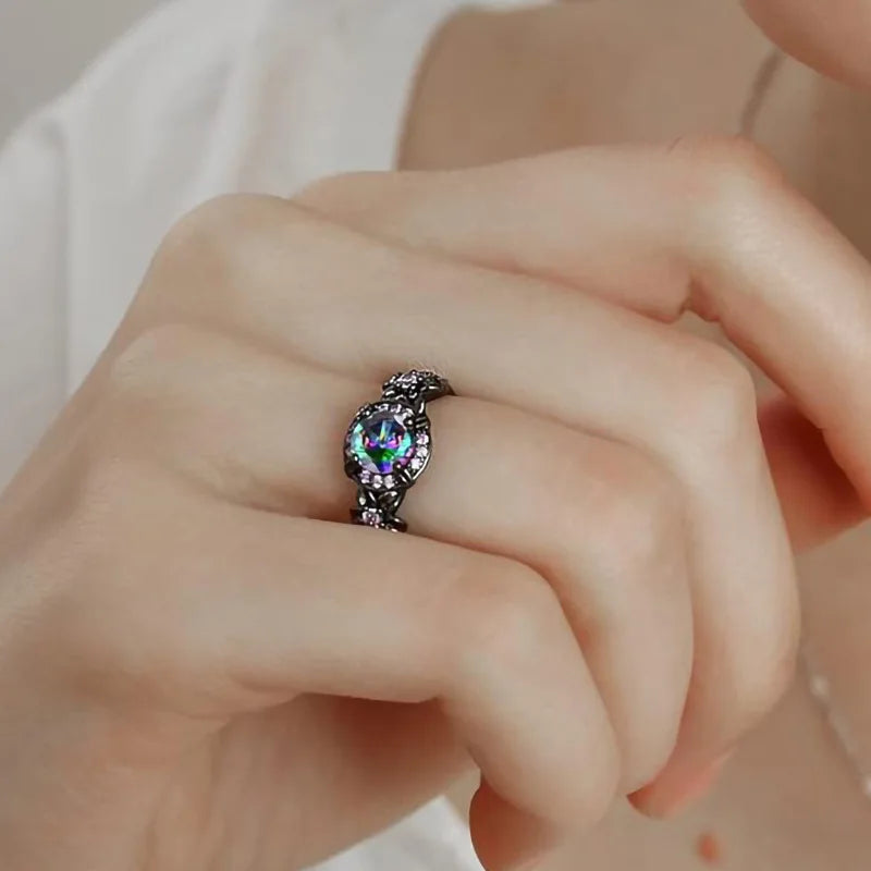Butterfly Bow Flower Ring for Women Chic Cute Colorful Fashion Statement Jewelry Gift