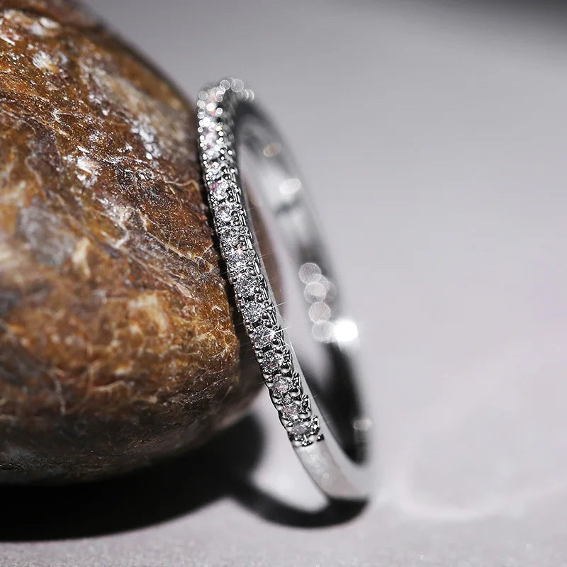 Minimalist Ring For Women Sparkle Accent Versatile Index Finger Fashion Jewelry