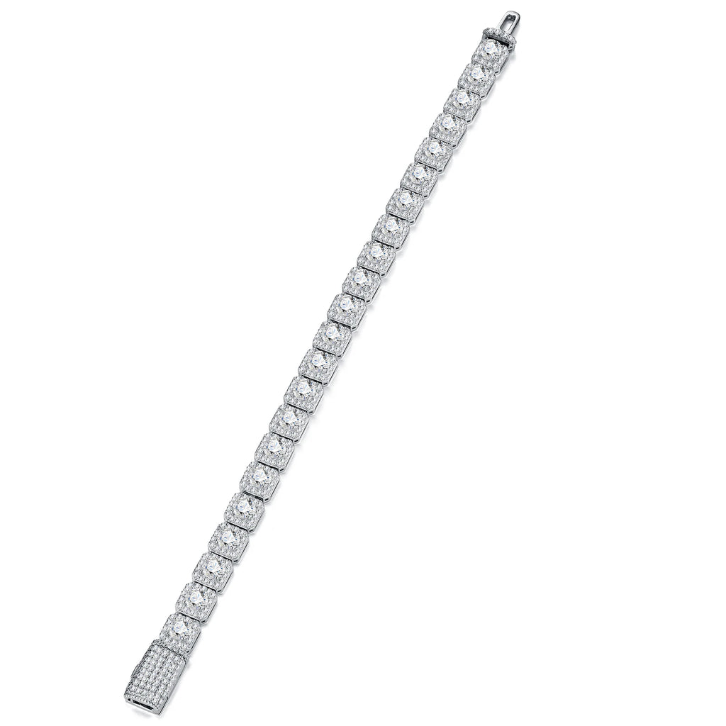 925 silver Octagon Iced Bracelet