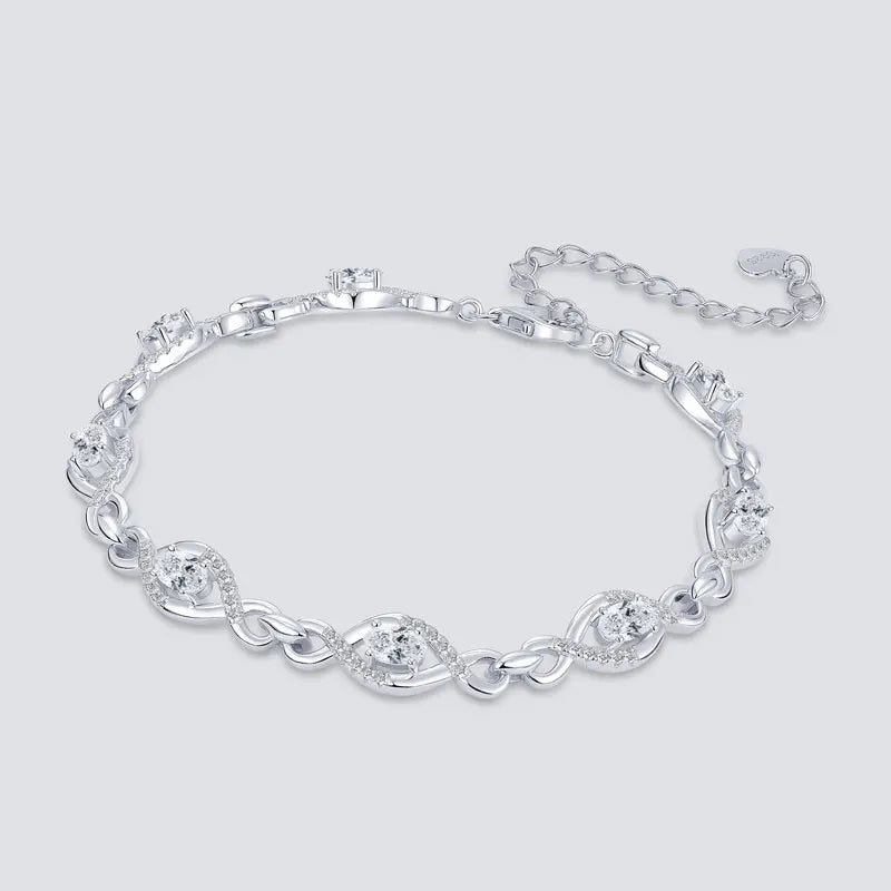 Moissanite Jewelry 925 Silver Fashionable Infinite Link Bracelet for Women Bracelet