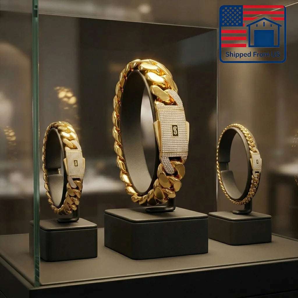 Miami Cuban Link 18K Gold Bracelet Mens