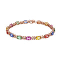 925 Silver Bracelet Exquisite Colored Gemstone Rose Gold And Silver Bracelet