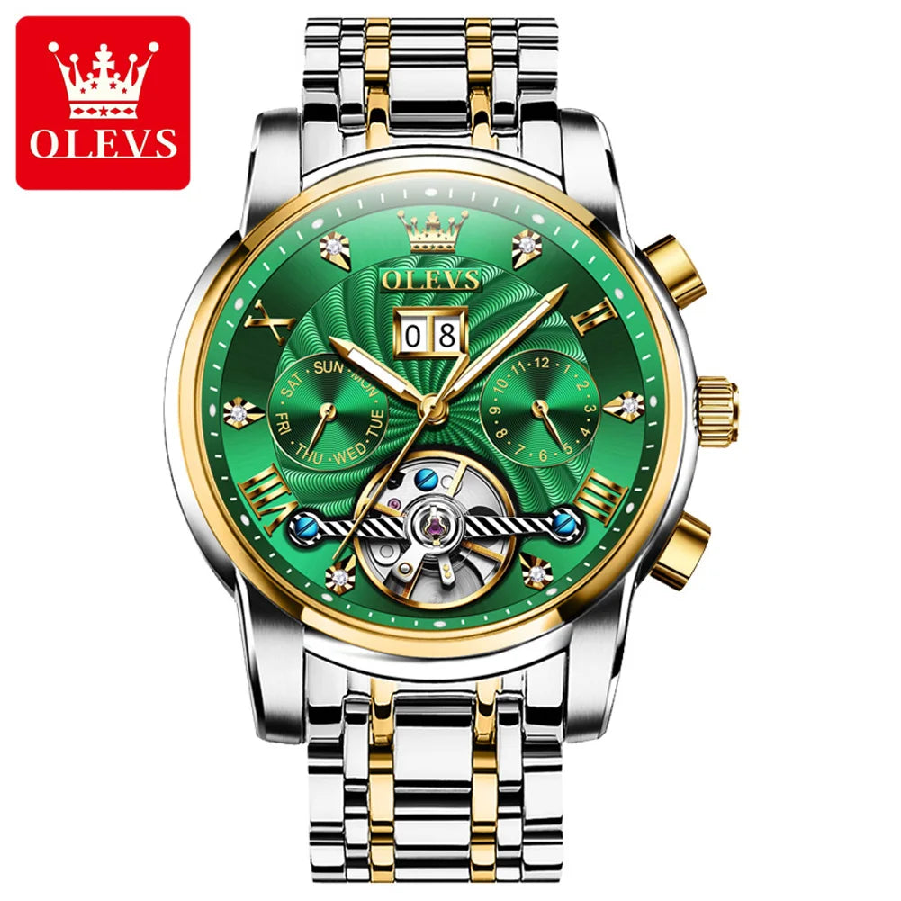 Olevs Tourbillon Mechanical Mens Wrist Watch
