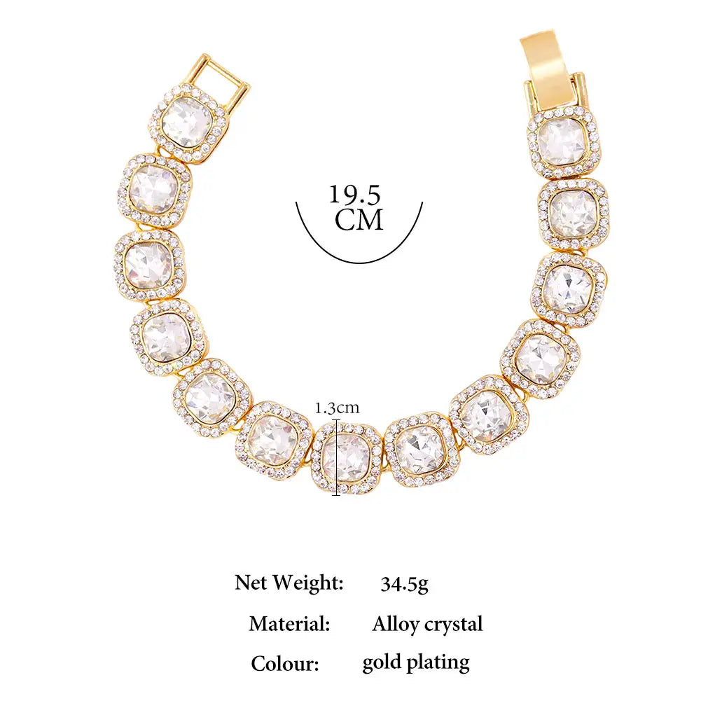 Paved Cuban Link Chain Tennis Necklace Women Men 13/14MM Prong Necklace