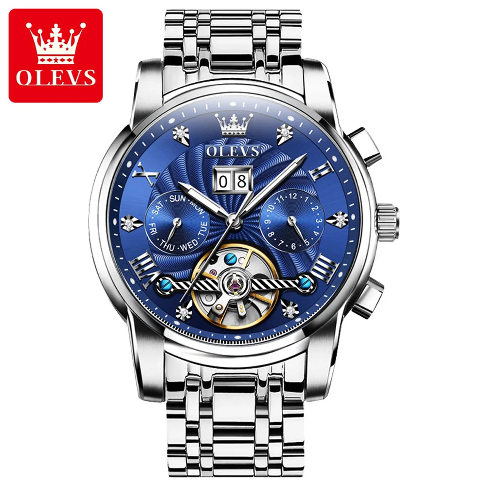 Olevs Tourbillon Mechanical Mens Wrist Watch
