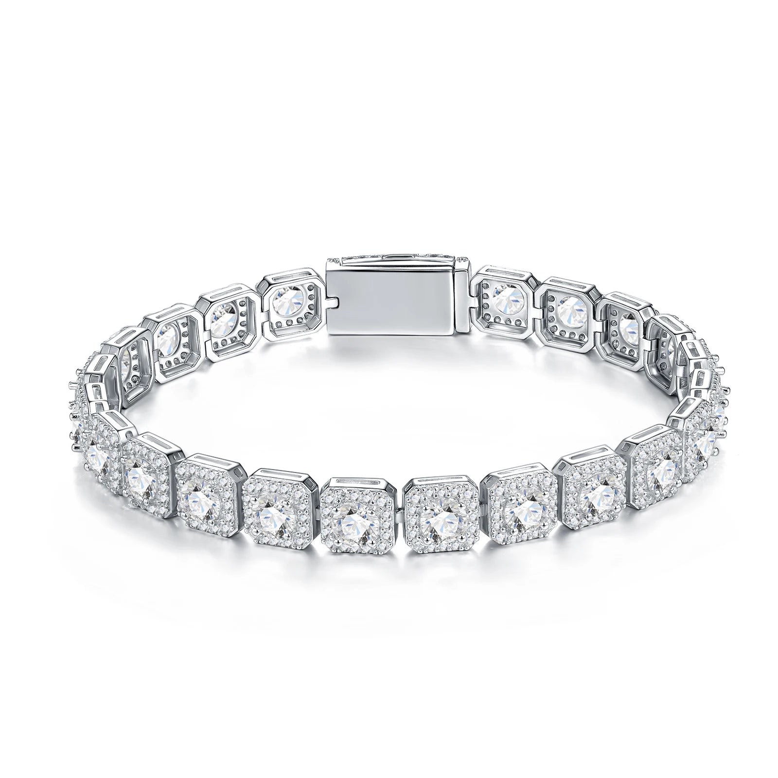 925 silver Octagon Iced Bracelet