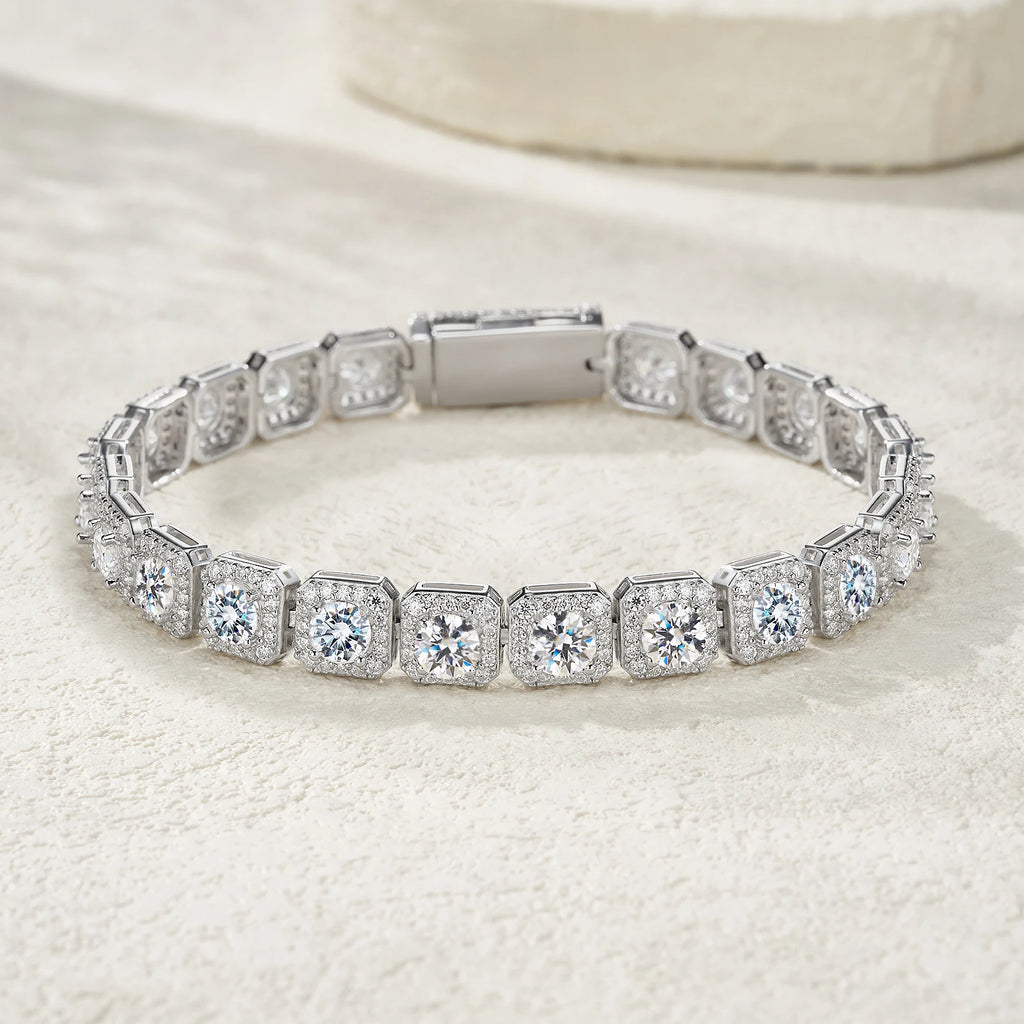 925 silver Octagon Iced Bracelet