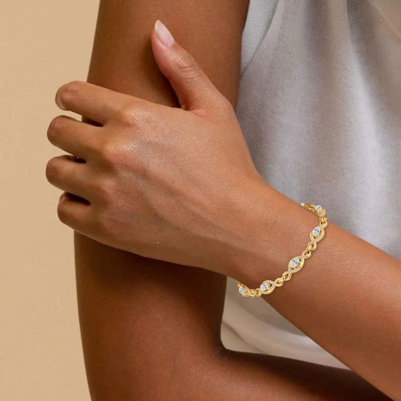 Moissanite Jewelry 925 Silver Fashionable Infinite Link Bracelet for Women Bracelet