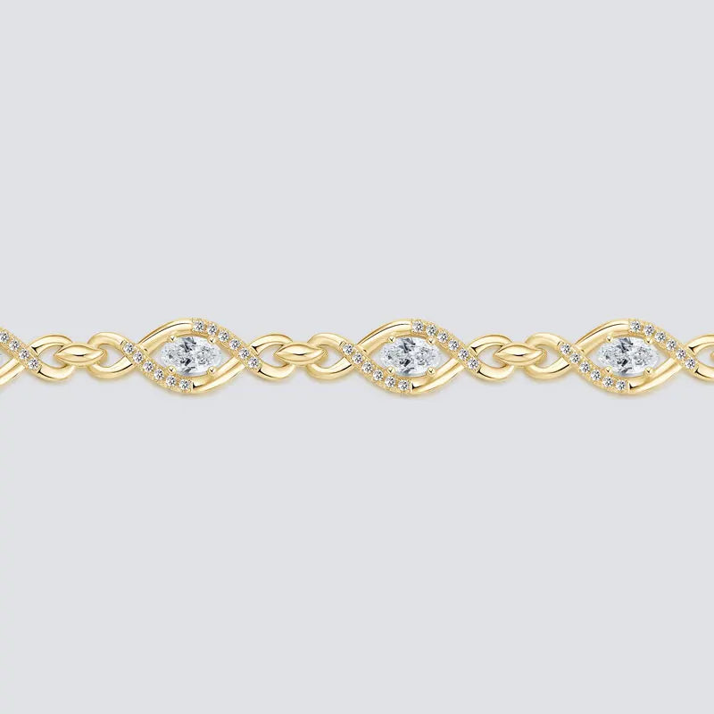 Moissanite Jewelry 925 Silver Fashionable Infinite Link Bracelet for Women Bracelet
