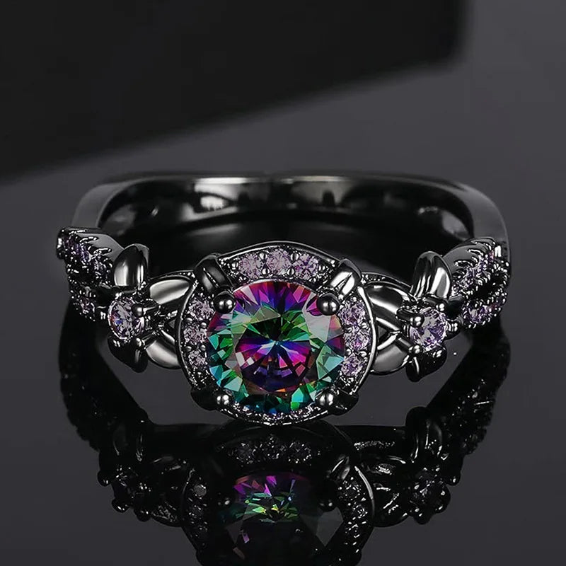 Butterfly Bow Flower Ring for Women Chic Cute Colorful Fashion Statement Jewelry Gift