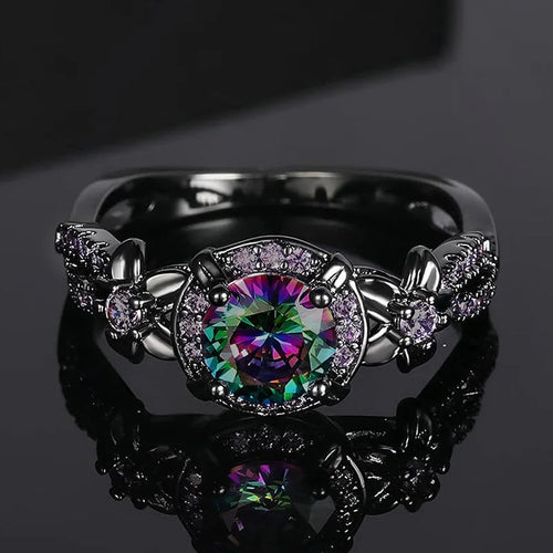 Butterfly Bow Flower Ring for Women Chic Cute Colorful Fashion Statement Jewelry Gift