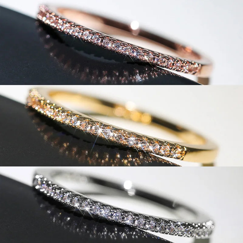 Minimalist Ring For Women Sparkle Accent Versatile Index Finger Fashion Jewelry