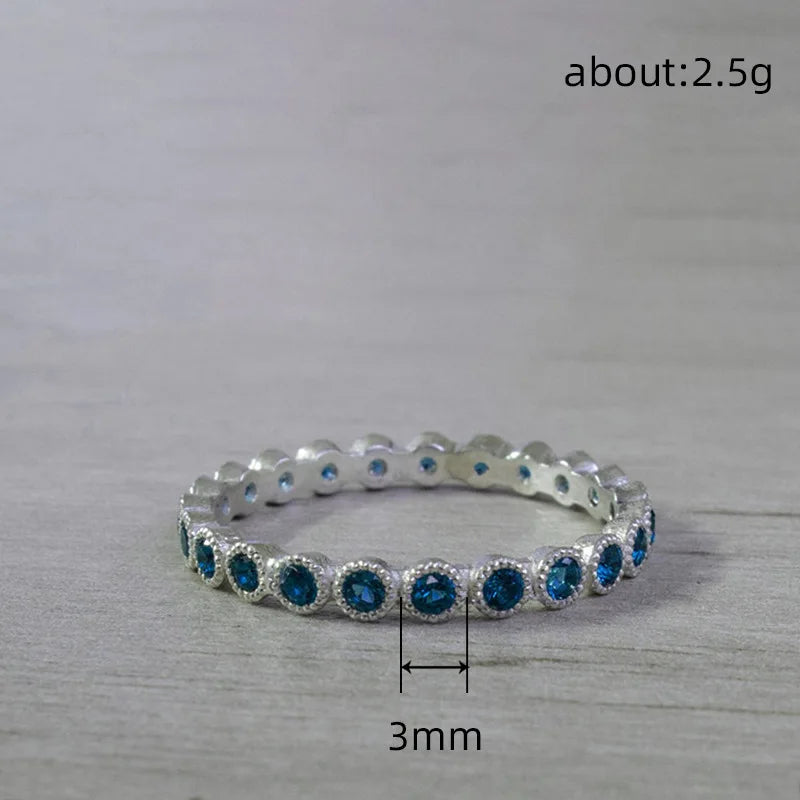 Minimalist Band Ring For Women Versatile Sparkle Accent Fashion Pinky Finger Jewelry
