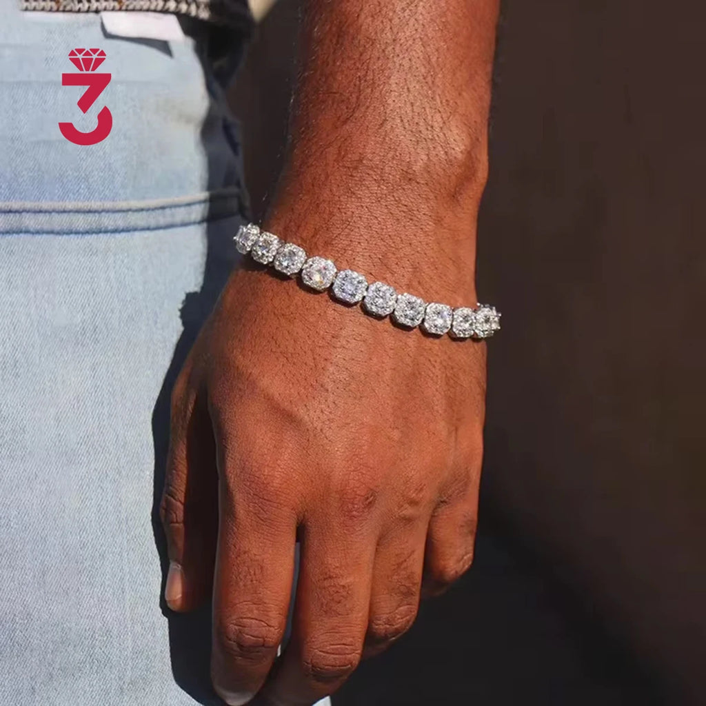 925 silver Octagon Iced Bracelet