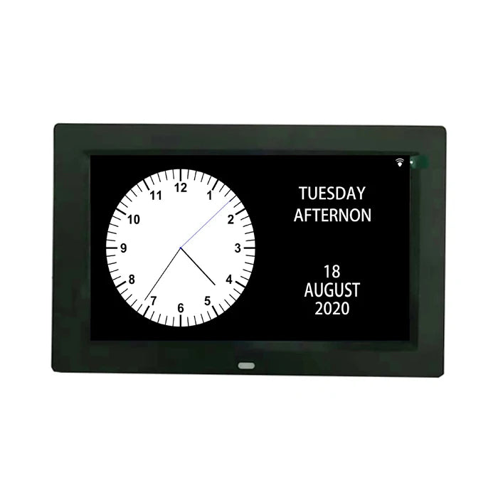10 Inch Large Table Display 3 Alarms 8 Languages 5 Medicine Reminder White Wifi Led Clock With Photo Video Playback
