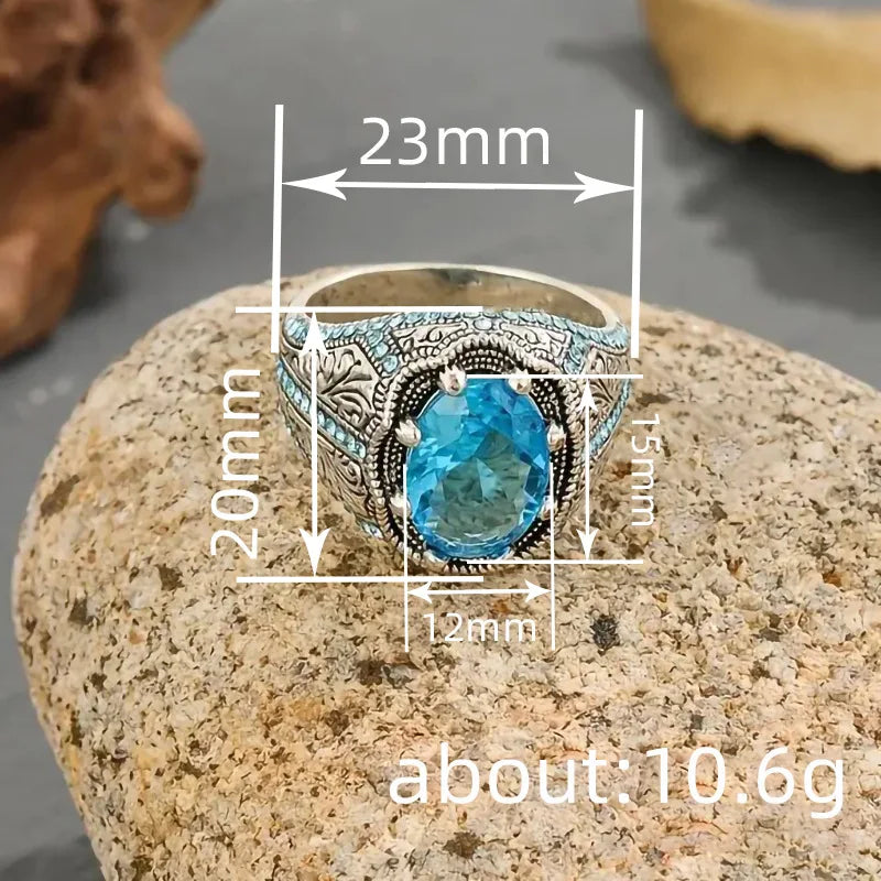 Vintage Pattern Classic Brass Women's Ring Lab Grown Diamond Creative Wide Finger Bold Fashion Hand Accessory