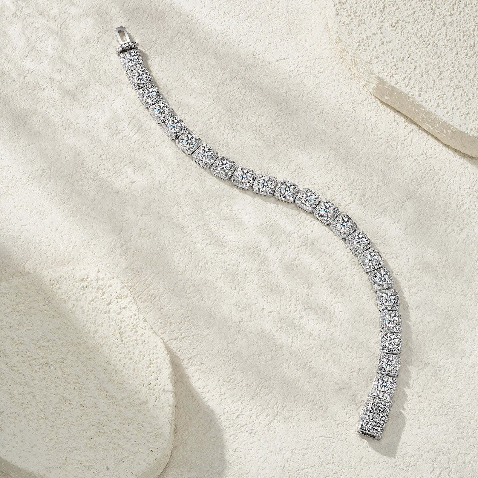 925 silver Octagon Iced Bracelet