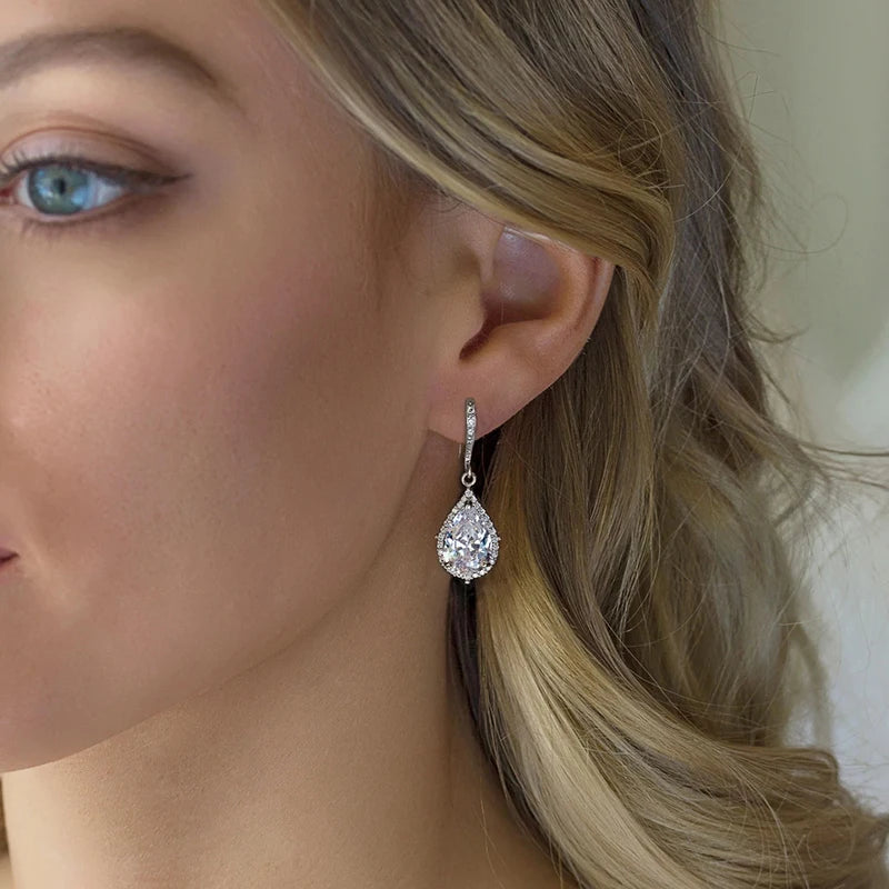 Tear Drop Earrings for Wedding or Engagement