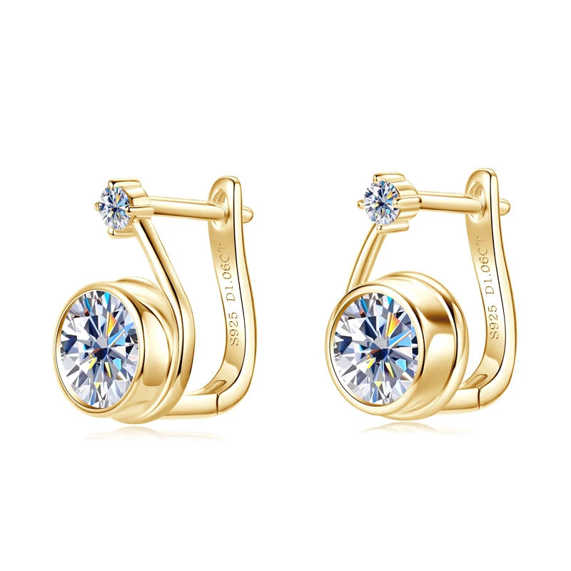 Elegant Earrings 925 Pure Silver And Gold Snail Shape Hoop Earring