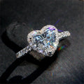 Silver Heart Ring for Women Exquisite Wedding Ring Engagement