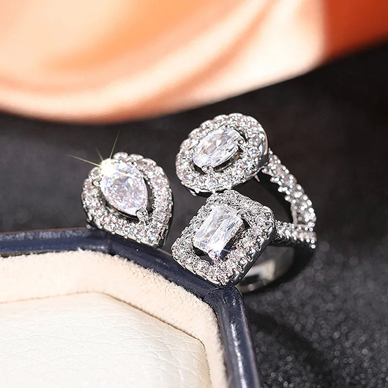 Water-Drop Diamond Engagement Band