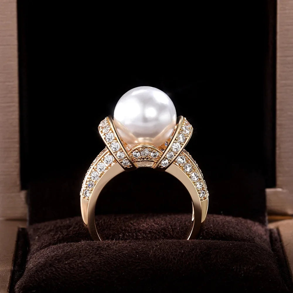 Pearl and Gold Wedding Ring