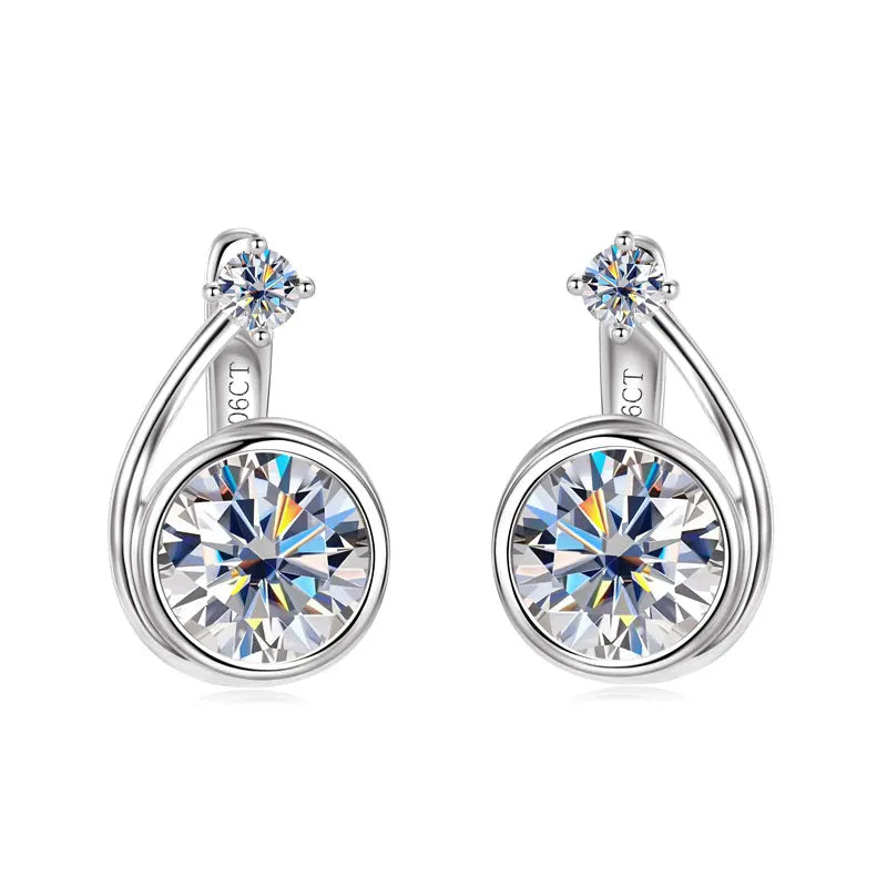 Elegant Earrings 925 Pure Silver And Gold Snail Shape Hoop Earring