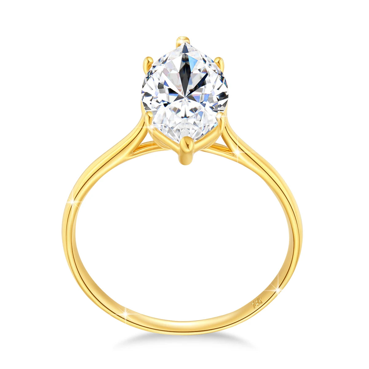Marquise Ring 14K Gold With A 2 Carat Stone Elegant Wedding Band