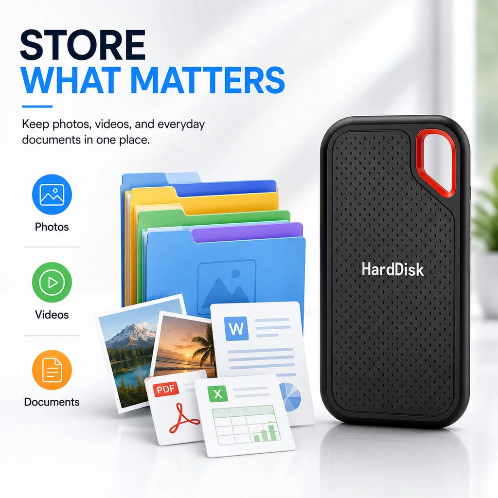 1TB External Hard Drive 2TB Portable SSD USB-C Fast Storage Disk for Laptop Mac PC Phone Photo File Backup