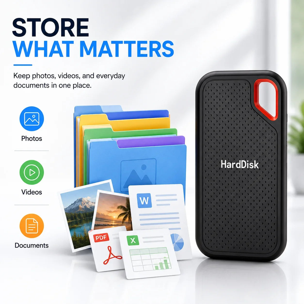 1TB External Hard Drive 2TB Portable SSD USB-C Fast Storage Disk for Laptop Mac PC Phone Photo File Backup