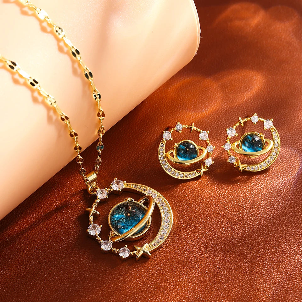 Star Series Necklace Planet Moon Astronaut Pendant Necklaces