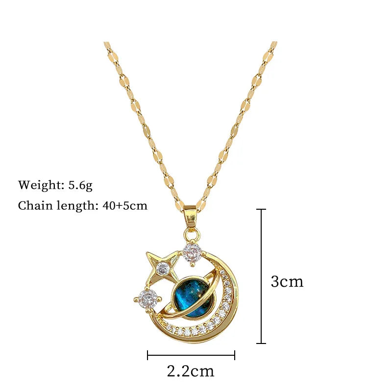 Star Series Necklace Planet Moon Astronaut Pendant Necklaces