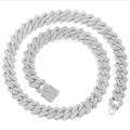 14MM Prong Cuban Link Paved Miami Rhombus Cuban Necklace