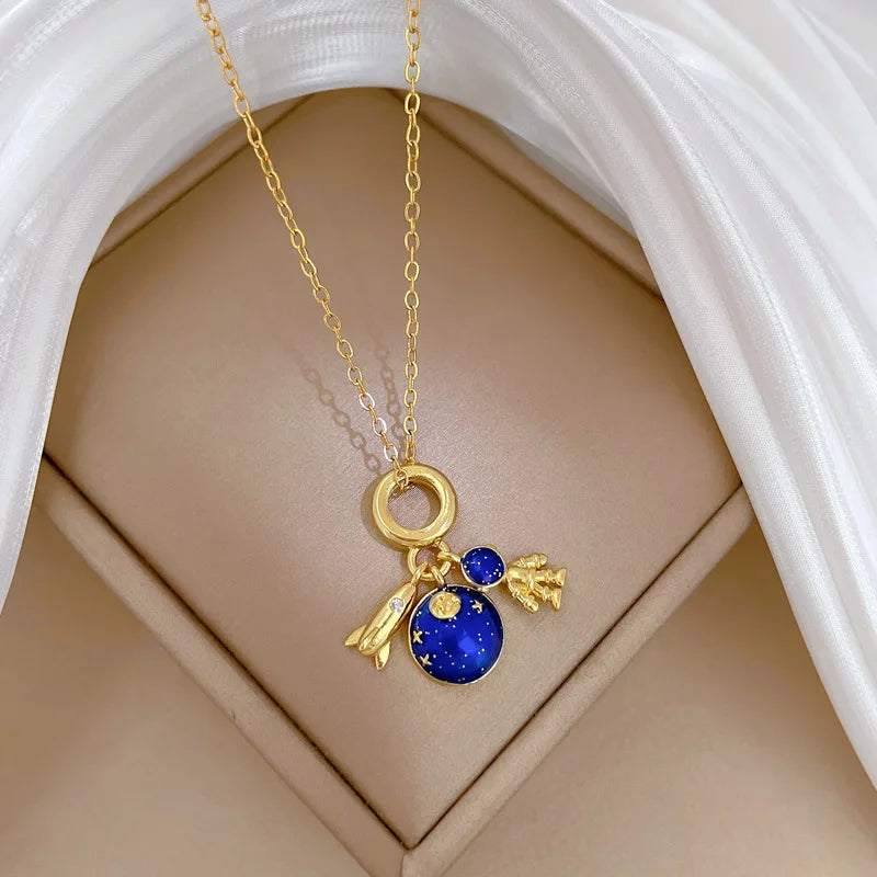 Star Series Necklace Planet Moon Astronaut Pendant Necklaces