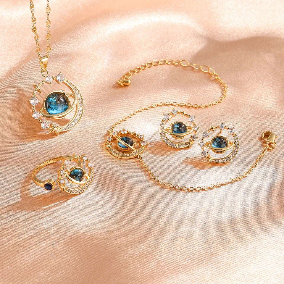 Star Series Necklace Planet Moon Astronaut Pendant Necklaces