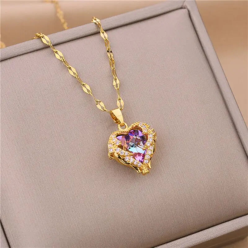 Ocean Heart Pendant Necklace