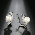 Natural Pearl and Diamond Stud Earrings