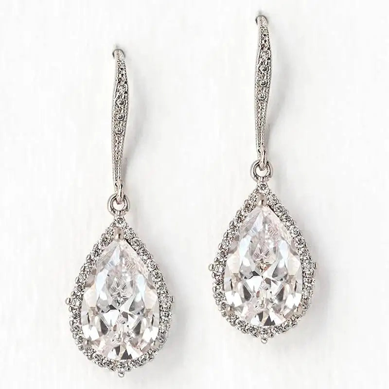 Tear Drop Earrings for Wedding or Engagement