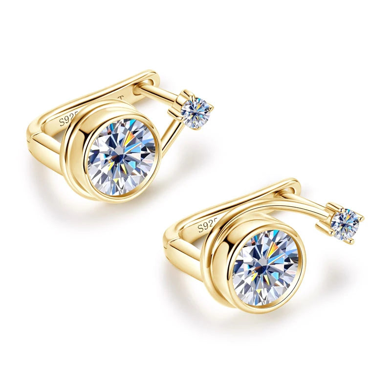 Elegant Earrings 925 Pure Silver And Gold Snail Shape Hoop Earring