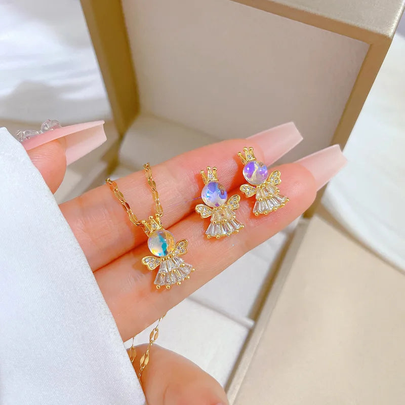 Classic Noble Two-piece Set Earrings And Necklace