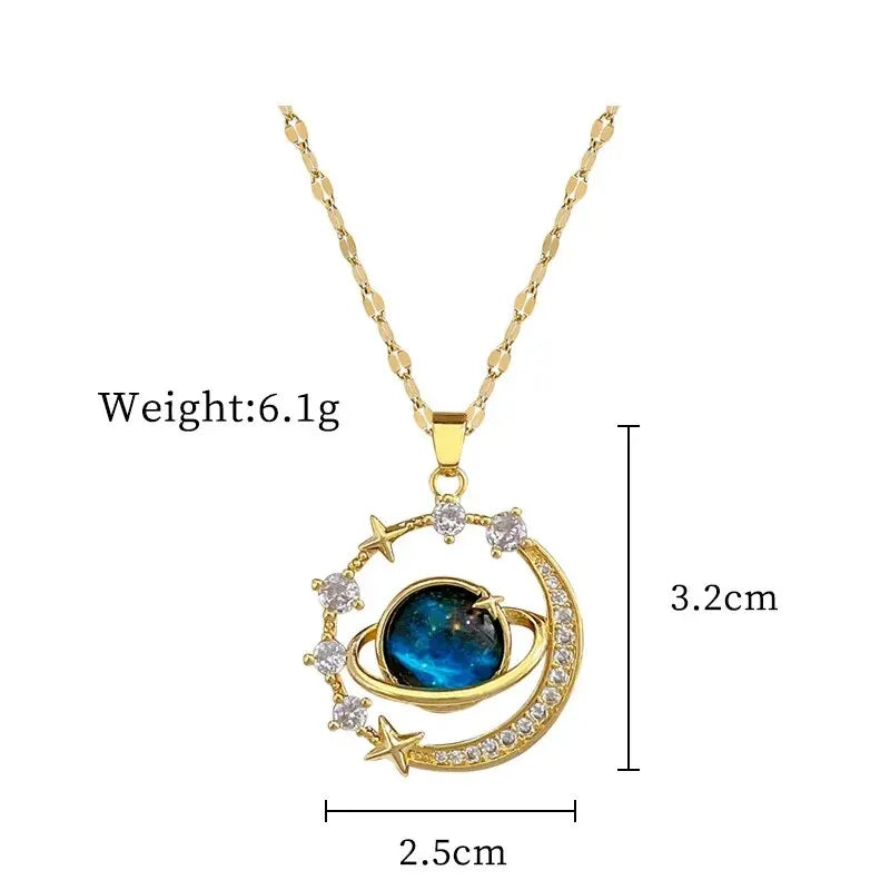 Star Series Necklace Planet Moon Astronaut Pendant Necklaces