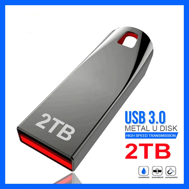 2TB Usb 3.0 Flash Drives High Speed Metal Pendrive 1TB 512GB 256GB Portable Usb Drive Waterproof Memoria Usb Flash Disk