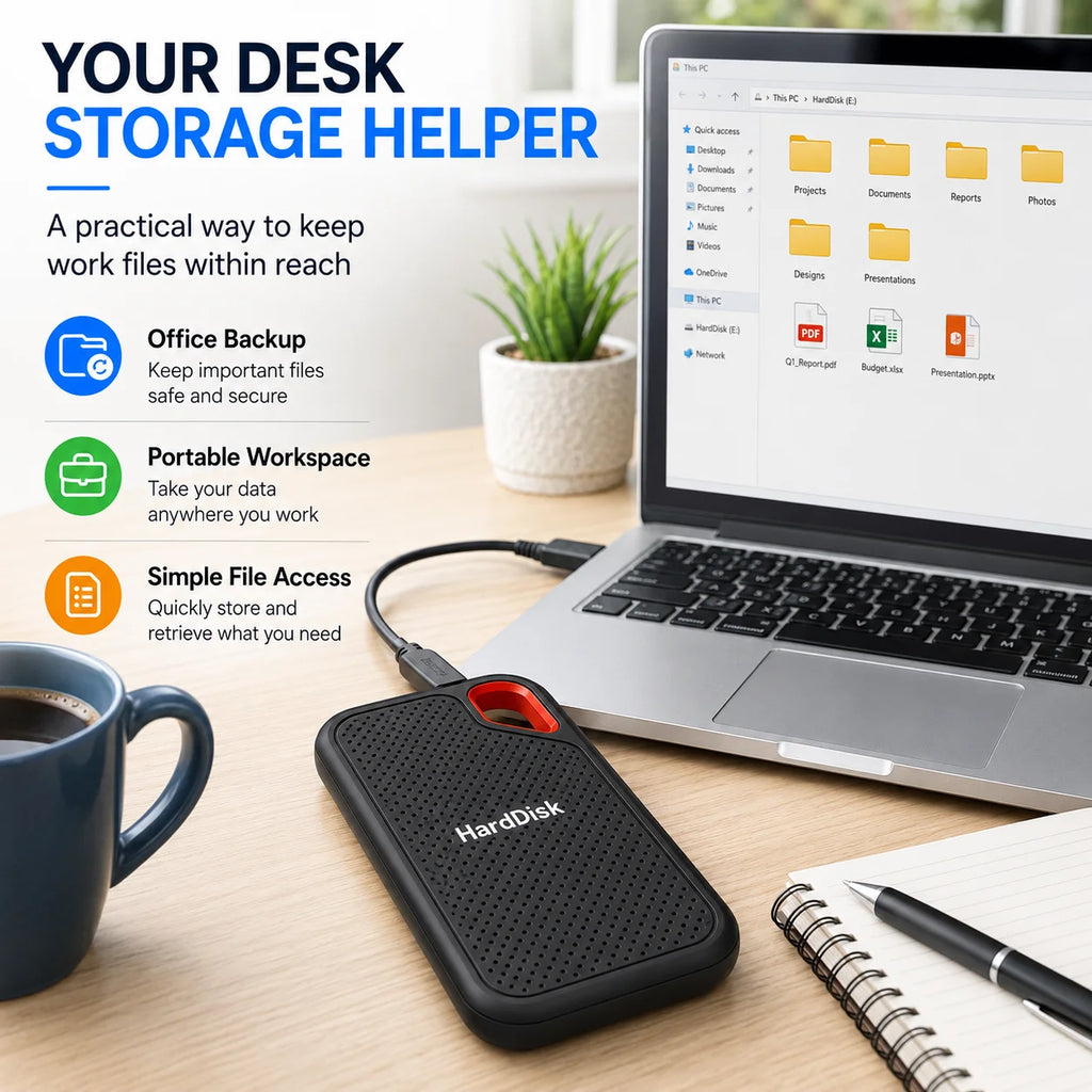 1TB External Hard Drive 2TB Portable SSD USB-C Fast Storage Disk for Laptop Mac PC Phone Photo File Backup